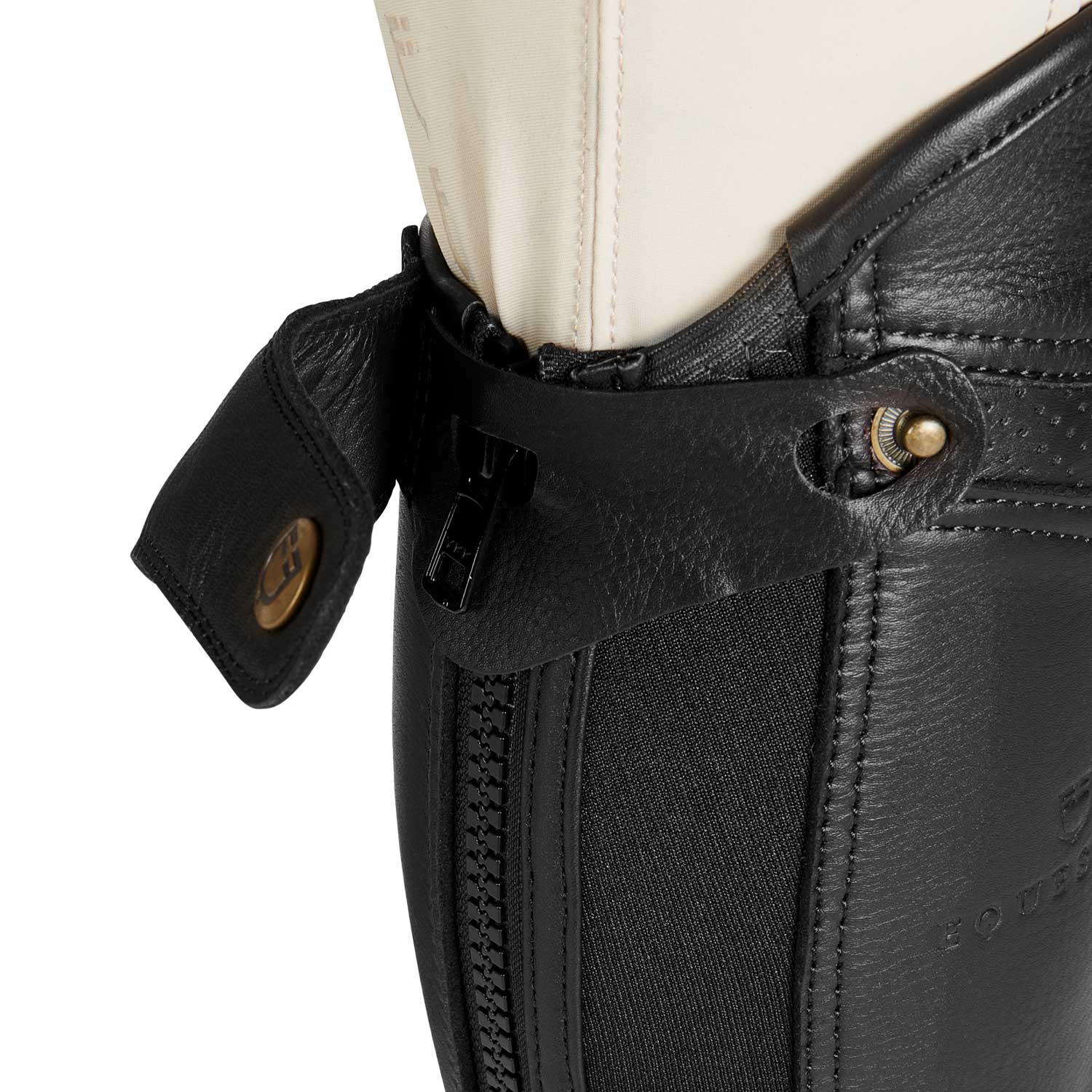 EQUESTRO - Mini chaps en cuir italien perforé confort SALISBURY XXS