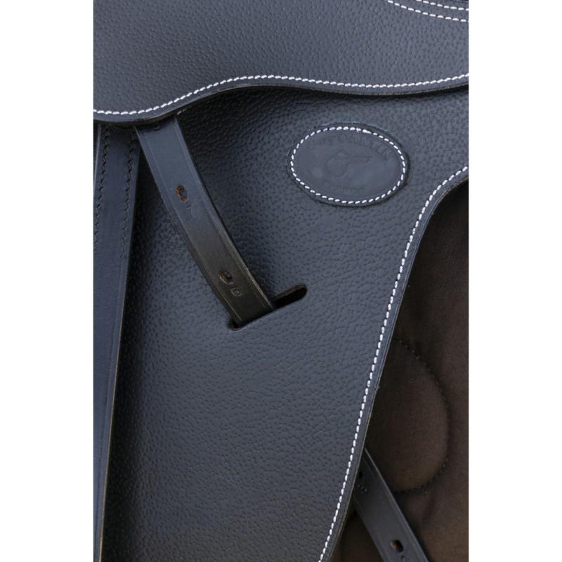 GUY CANTIN - Selle d'obstacle poney EVOLUTION JUMPING en cuir pour  enfant CUIR NOIR 14.5 POUCES (Siège 41.5 cm)