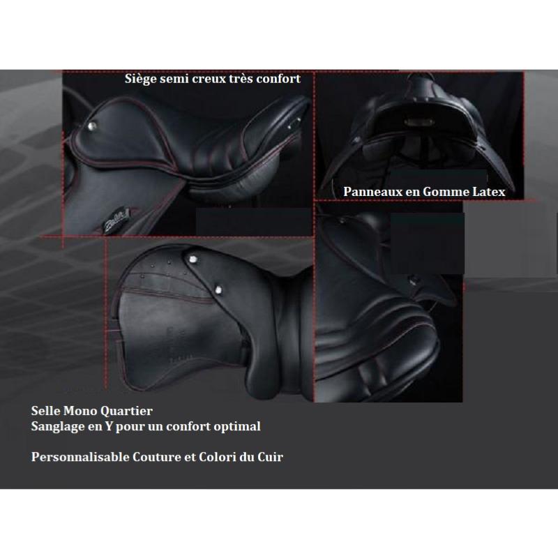 ZALDI - Selle Endurance extra confort SABBATAN sur mesure NOIR 16 POUCES