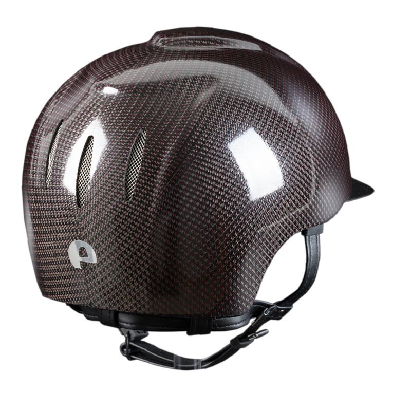 KEP ITALIA - Casque d'Equitation Coque Carbone E-LIGHT SHINY NAKED TAILLE 51 CM NOIR Visière STANDARD