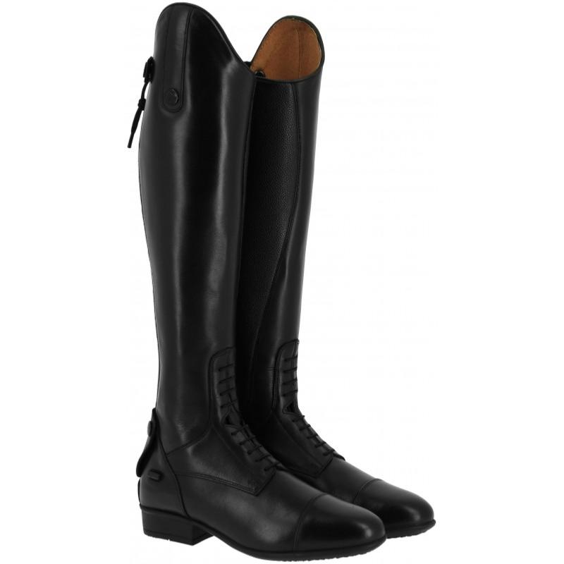 EQUITHEME - Bottes équitation en cuir lisse et lacets