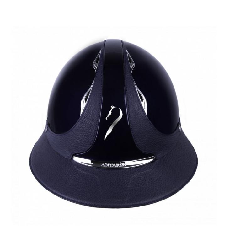 ANTARES - Casque PREMIUM Coque ABS Vernie Visière XL ECLIPSE Cuir 54 S MARINE