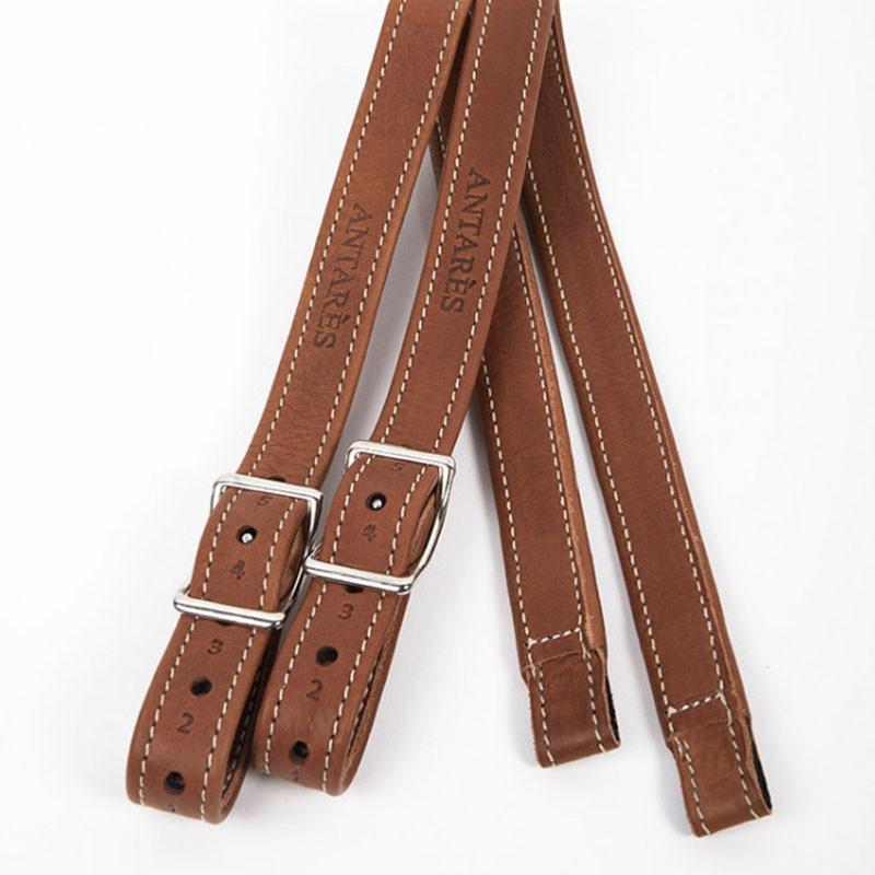 ANTARES - Étrivières de Dressage Doublées Veau à Réglage Bas Boucle Conway NOIR Taille 00 (44 CM-50 CM)