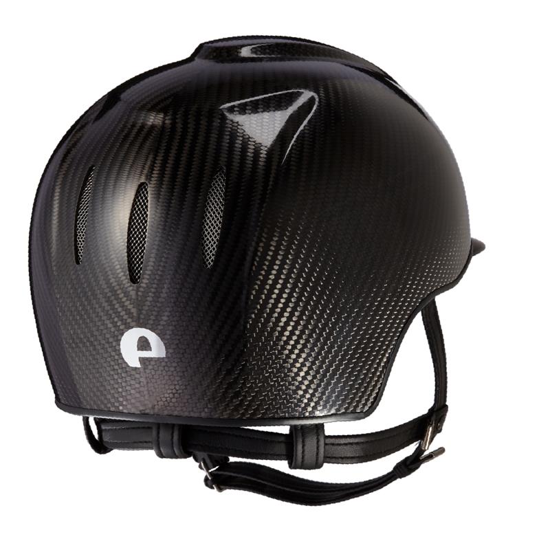 KEP ITALIA - Casque d'Equitation Coque Carbone E-LIGHT SHINY NAKED TAILLE 51 CM NOIR Visière STANDARD