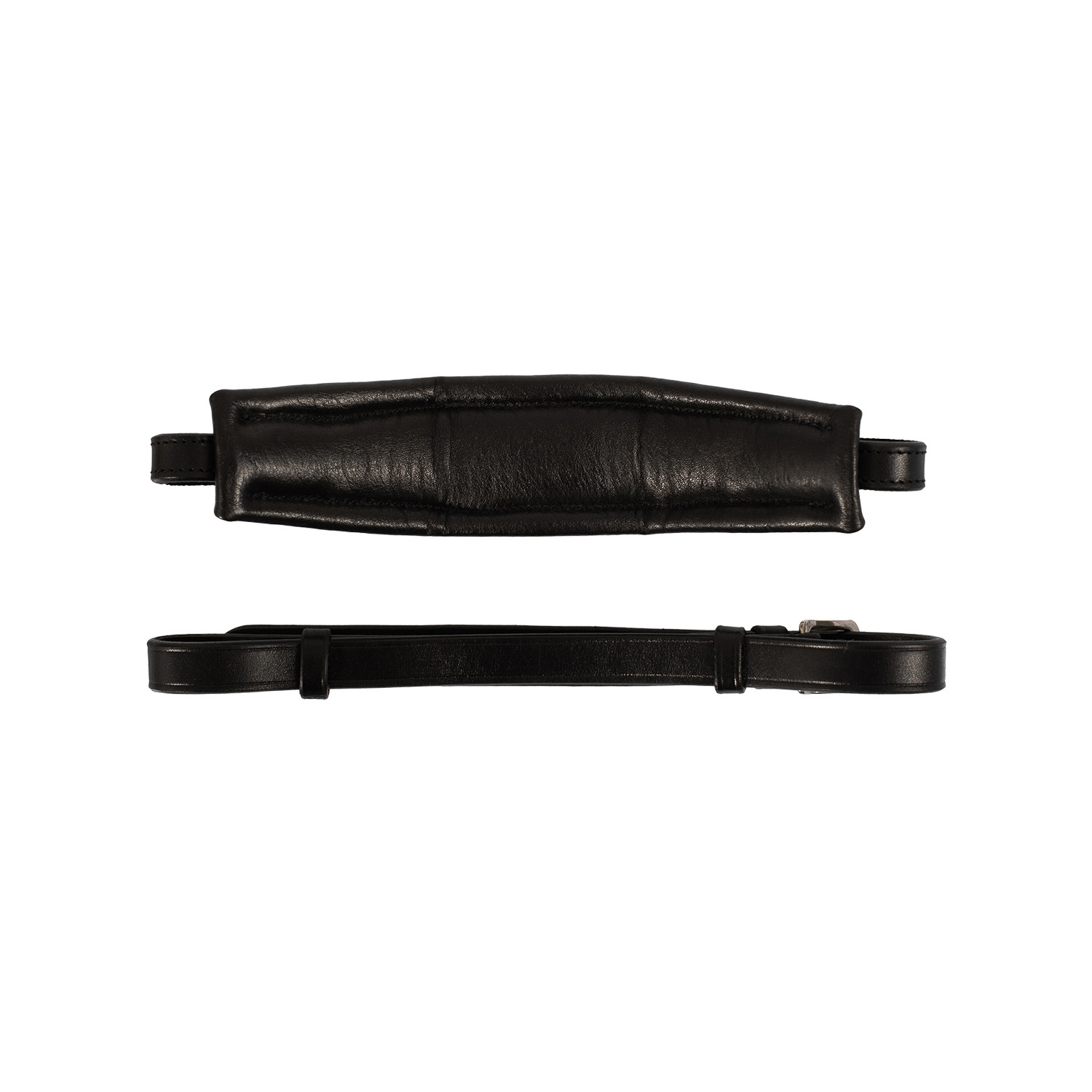 ACAVALLO - Noseband d'hackamore en cuir ALUPRO NOIR