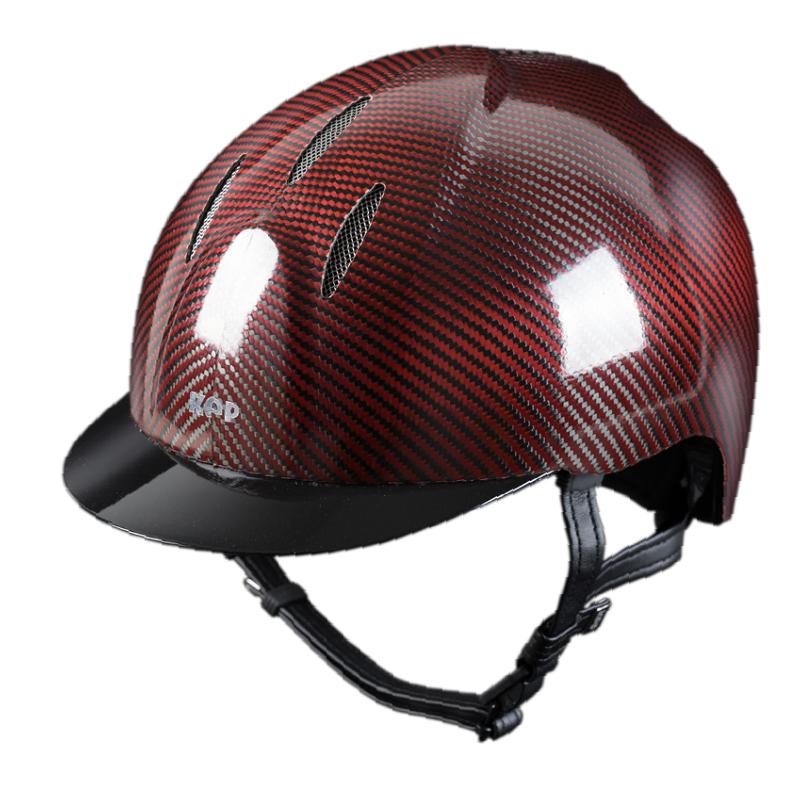 KEP ITALIA - Casque d'Equitation Coque Carbone E-LIGHT SHINY NAKED TAILLE 51 CM NOIR Visière STANDARD