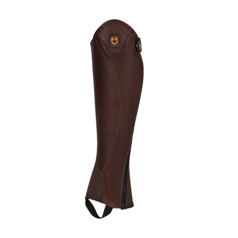 EQUESTRO - Mini Chaps en Cuir Italien souple à zip latéral MAGELLAN TAILLE XXS H35/M28.5 NOIR