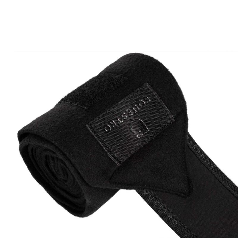Bandes de Polo en Polaire Epaisse EQUESTRO, Les 4 NOIR