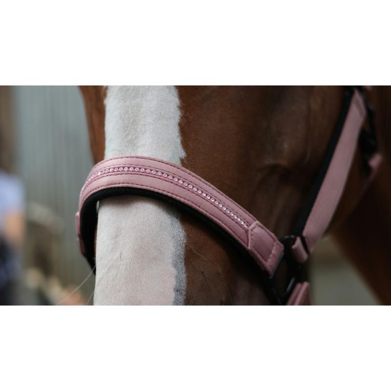 LAMI-CELL - Licol synthétique matelassé avec Strass CHARMING ROSE