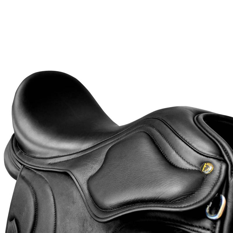 ZALDI  - Selle de Dressage Creuse en cuir avec taquet de genou XL CASTEL 16.5 POUCES