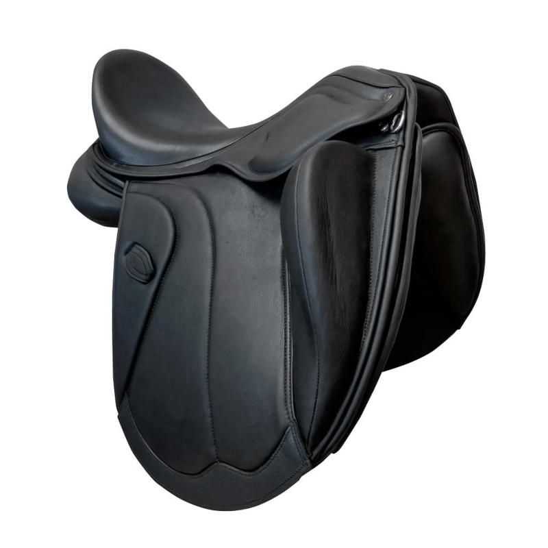 ZALDI  - Selle de Dressage Creuse en cuir avec taquet de genou XL CASTEL 16.5 POUCES