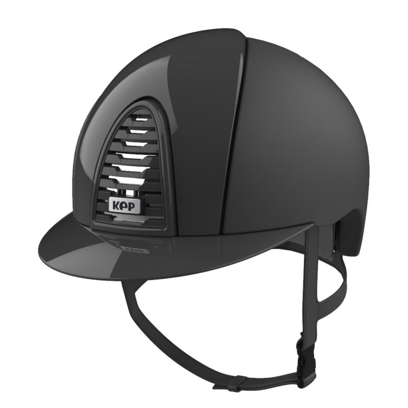 KEP ITALIA - Casque CROMO 2.0 Textile/Polish Visière Standard Modulable NOIR Visière Standard TAILLE 51 CM