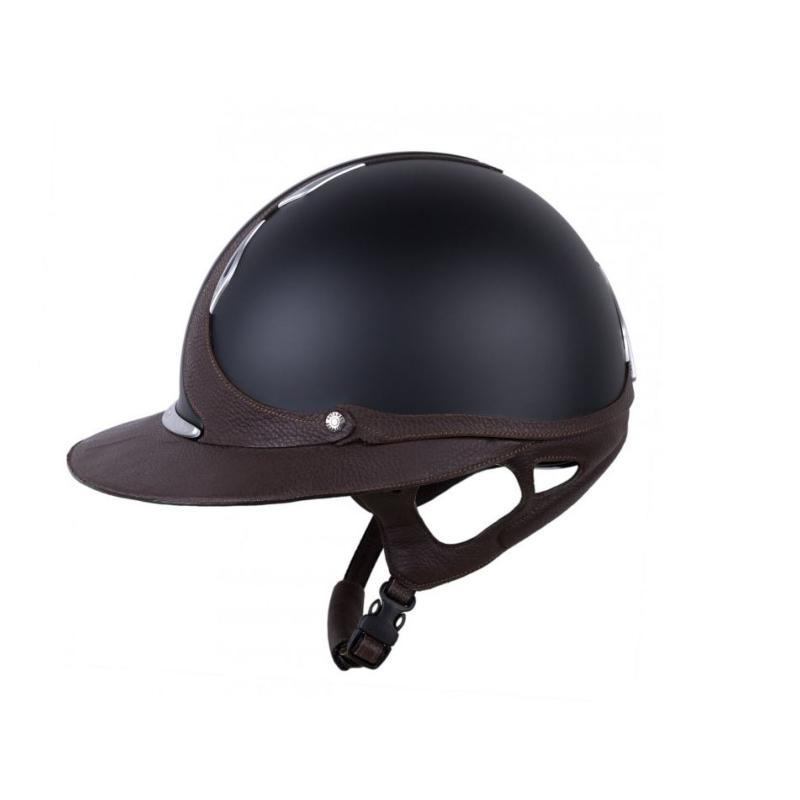 ANTARES - Casque REFERENCE noir cuir brun grande visière Eclipse