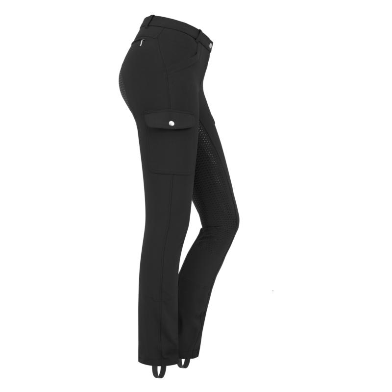 ELT PARIS - Jodhpurs cavalière microfibres fond silicone MICRO CARGO 34 FR FEMME NOIR