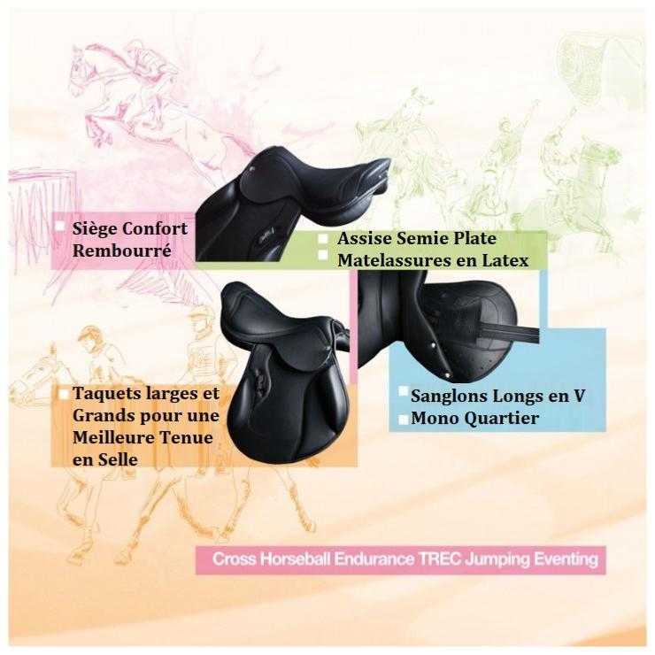 ZALDI - Selle de CROSS monoquartier COMPLETO sur mesure 17 POUCES NOIR