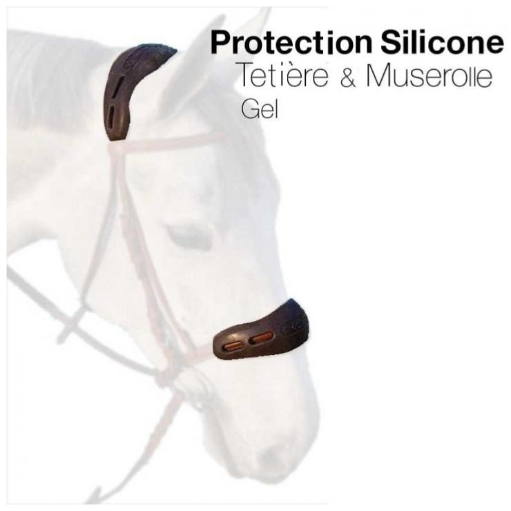 ACAVALLO - Pad de Muserolle ou Têtière Anti Choc en Gel