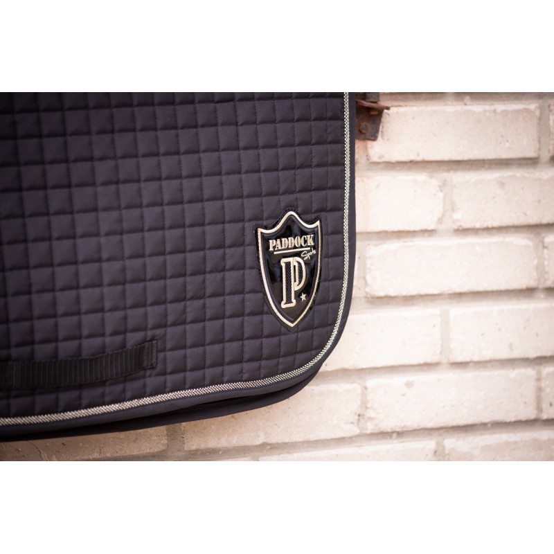 PADDOCK SPORTS - Tapis Dressage motifs carreaux en coton AMERICAIN NOIR