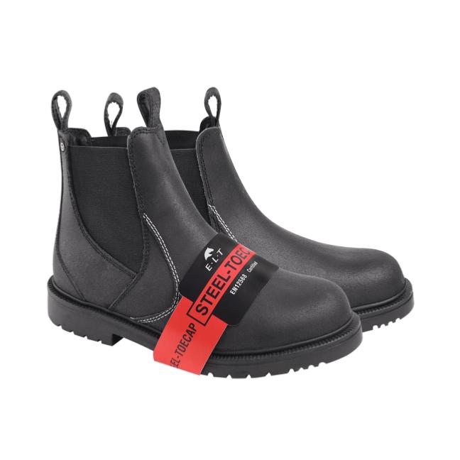ELT - Boots de Sécurité à Coque Métal en Cuir de Buffle 36 FR NOIR