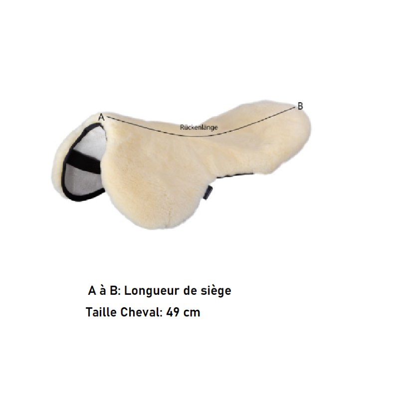 WERNER CHRIST - Dessus de Selle en Mouton Véritable pour Selle Anglaise NOIR en STOCK