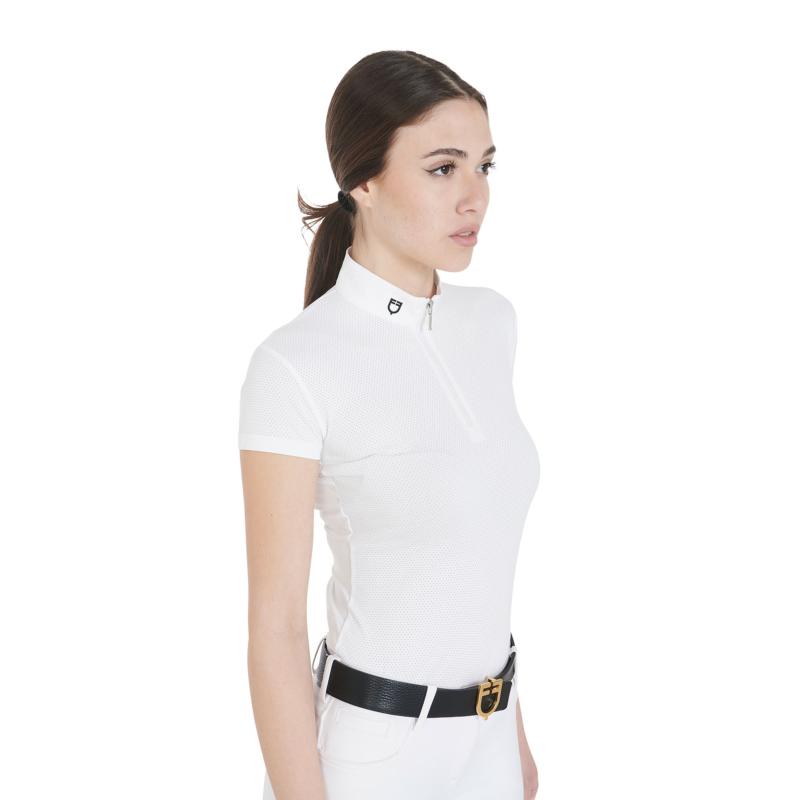 EQUESTRO - Polo concours femme YEVA Micro Perforé S FEMME