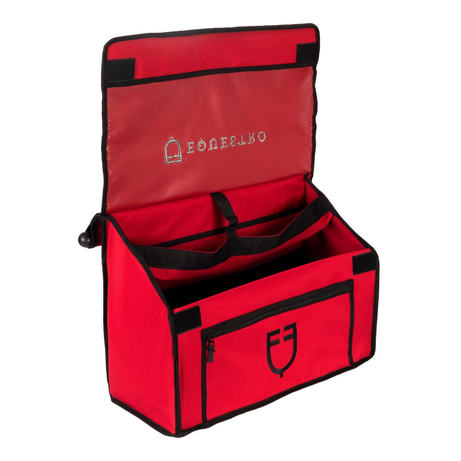 EQUESTRO - Sac de pansage grooming avec barre pro en toile solide NOIR