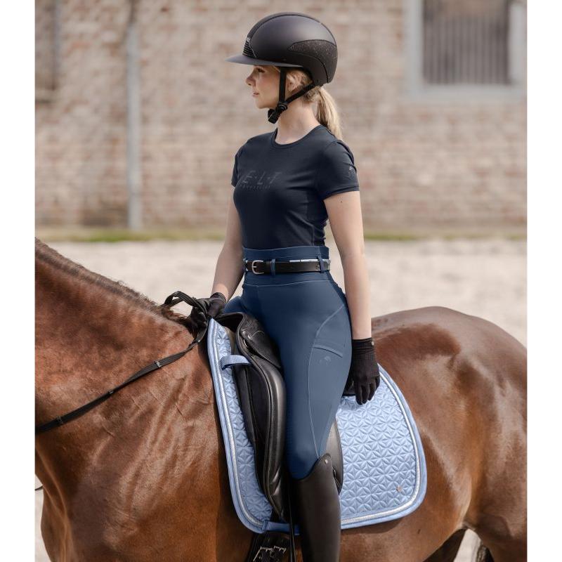 Legging Equitation Taille Haute Fond Silicone HANNA, ELT 34 FR FEMME BLEU ORIENT