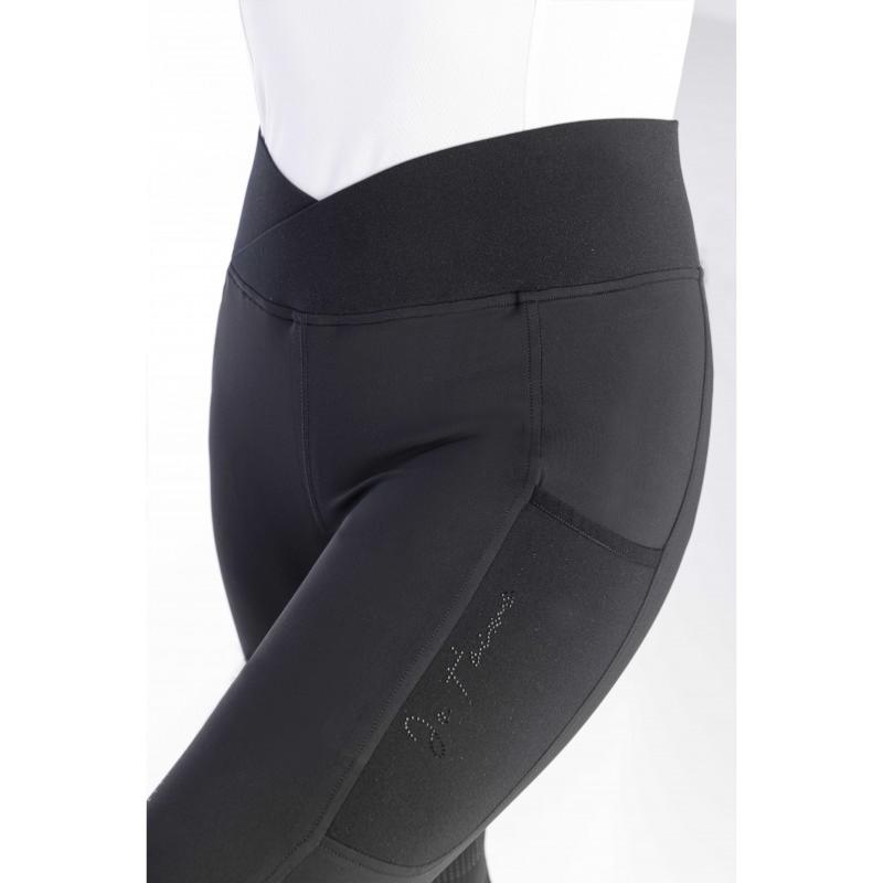 EQUITHEME - Legging Equitation Femme Taille croisée FLORA