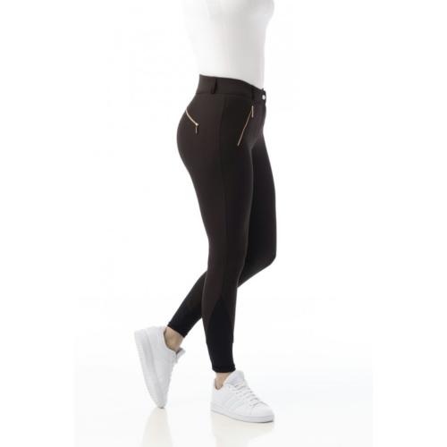 EQUITHEME - Pantalon FEMME Taille haute Zip Rosegold KENYA 