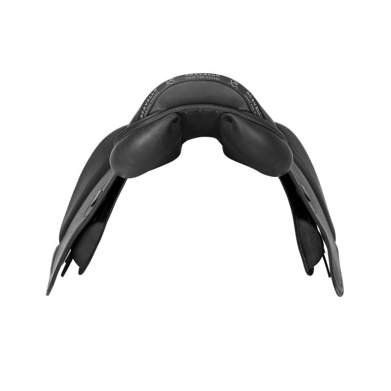 ACAVALLO - Selle Obstacle Cuir Doublé Veau Semie Creuse BOTTICELLI MAG 16.5 POUCES NOIR