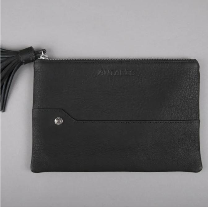 ANTARES - Pochette de Sac à Main en Cuir Grainé LONDON NOIR