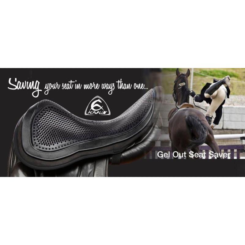 ACAVALLO - Dessus de Selle Amortissant 10 MM Assise Gel CSO M Troussequin CARRE NOIR