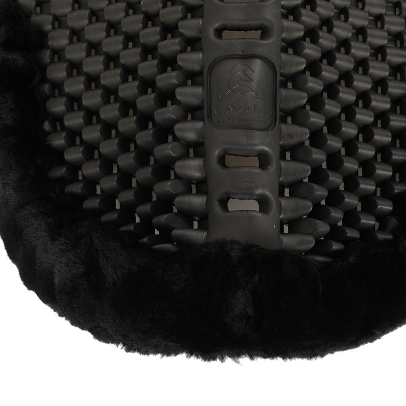 ACAVALLO - Amortisseur réhausseur Avant ET Arrière en mousse PIUMA bord mouton NOIR