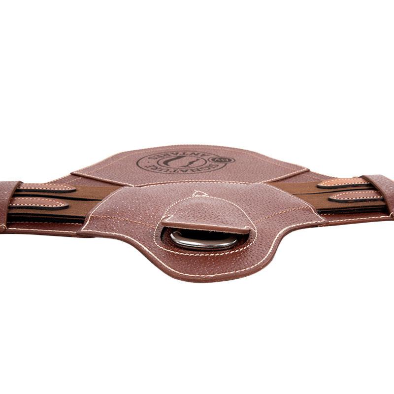 SIGNATURE by ANTARES - Bavette Courte Anatomique en Cuir à Doublure détachable 40CM HAVANE doublé MEMORY FOAM