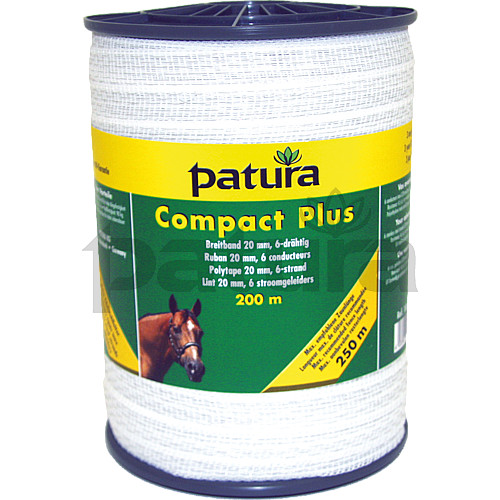 PATURA - Ruban COMPACT PLUS 20MM pour clôture électrique, L 200M blanc 