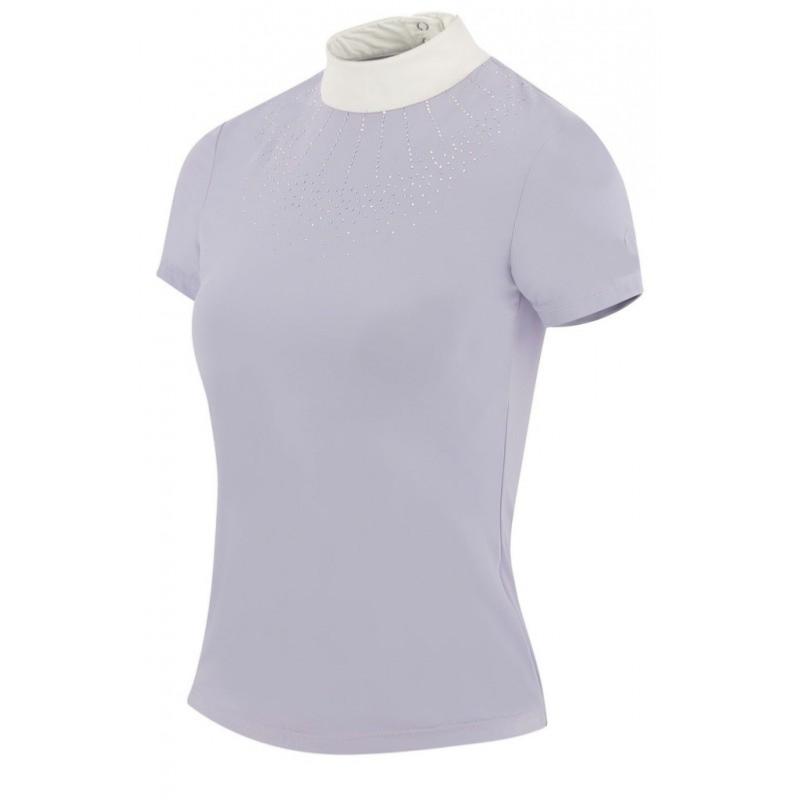 EQUITHEME - Polo Compétition Femme Avec Strass LONDON XS FEMME MARINE
