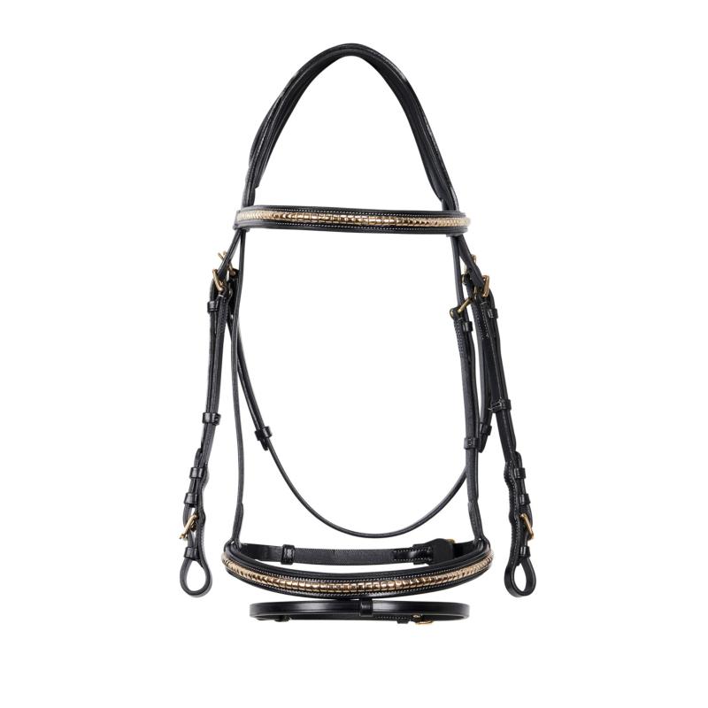 EQUESTRO - Bridon clincher anatomique à muserolle combinée cuir italien