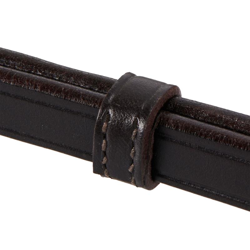 EQUESTRO - Bride à Large Muserolle Pull-Back Doublé Blanc SMOOTH NOIR PONEY