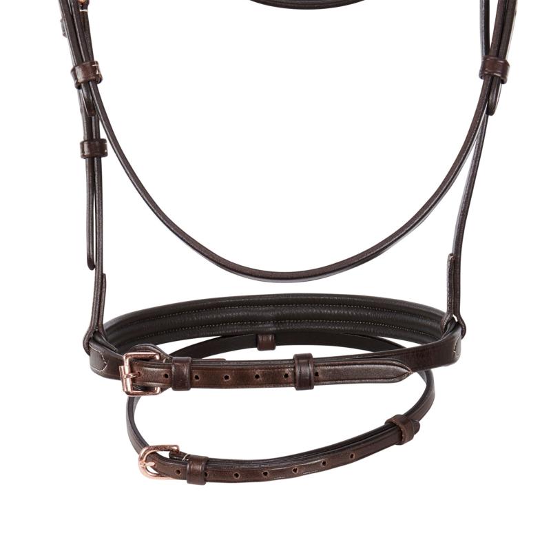 EQUESTRO - Bridon clincher ROSEGOLD anatomique à muserolle combinée PONEY NOIR