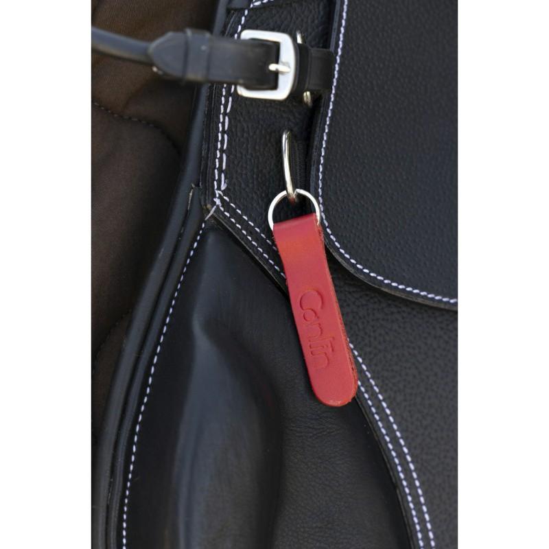 GUY CANTIN - Selle d'obstacle poney EVOLUTION JUMPING en cuir pour  enfant CUIR NOIR 14.5 POUCES (Siège 41.5 cm)