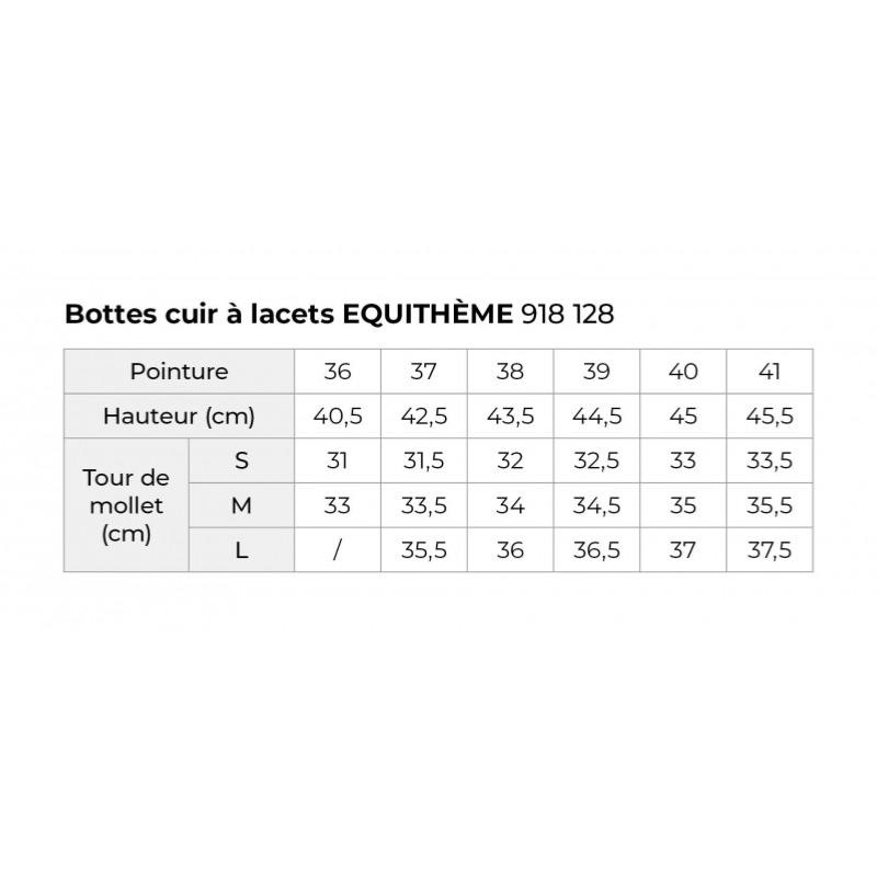 EQUITHEME - Bottes équitation en cuir sans Lacets VERSAILLES CHOISIR UNE POINTURE S