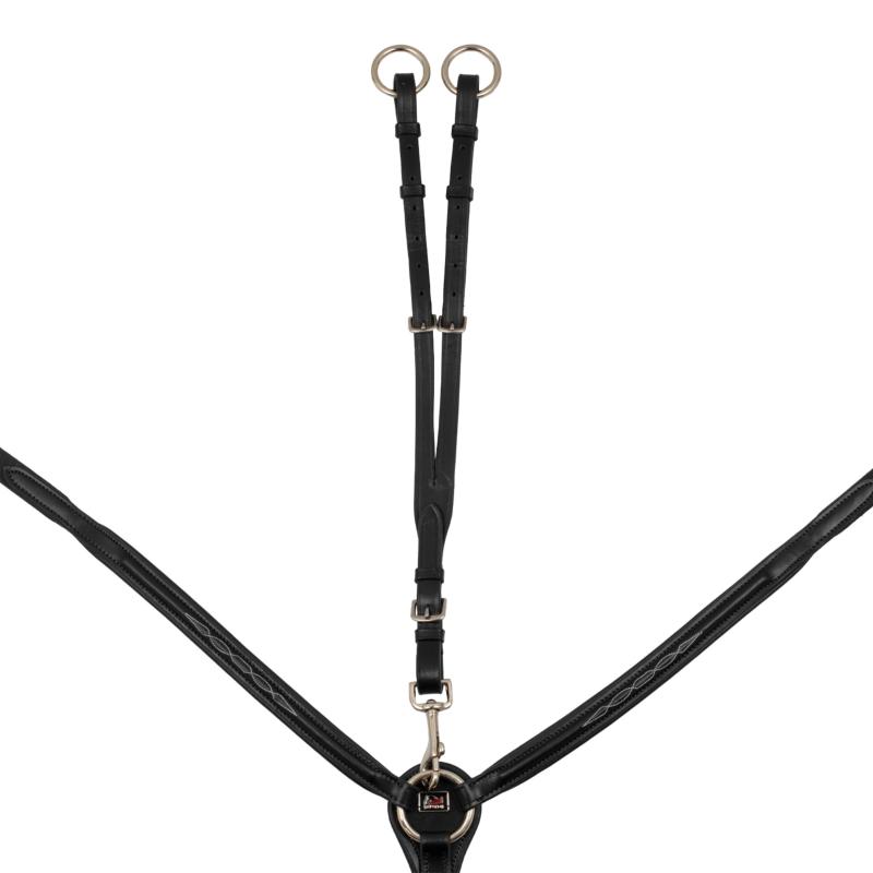 Collier de Chasse 3 Points Surpiqûre Blanche, SUPREME NOIR PONEY