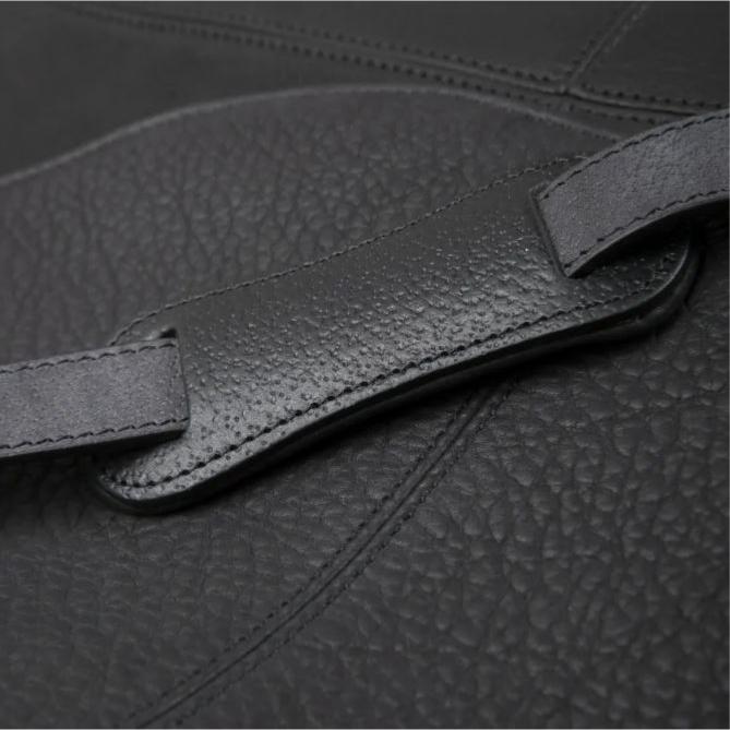 ANTARES - Sac Besace Porté Bandoulière en Cuir Grainé MILANO NOIR