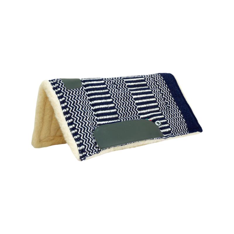 BURIONI - Tapis Western Laine et Mouton AZTEC BLEU ROI