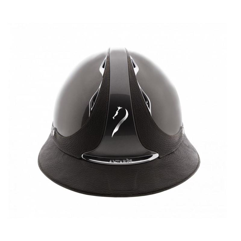 ANTARES - Casque PREMIUM Coque ABS Vernie Visière XL ECLIPSE Cuir 54 S MARINE