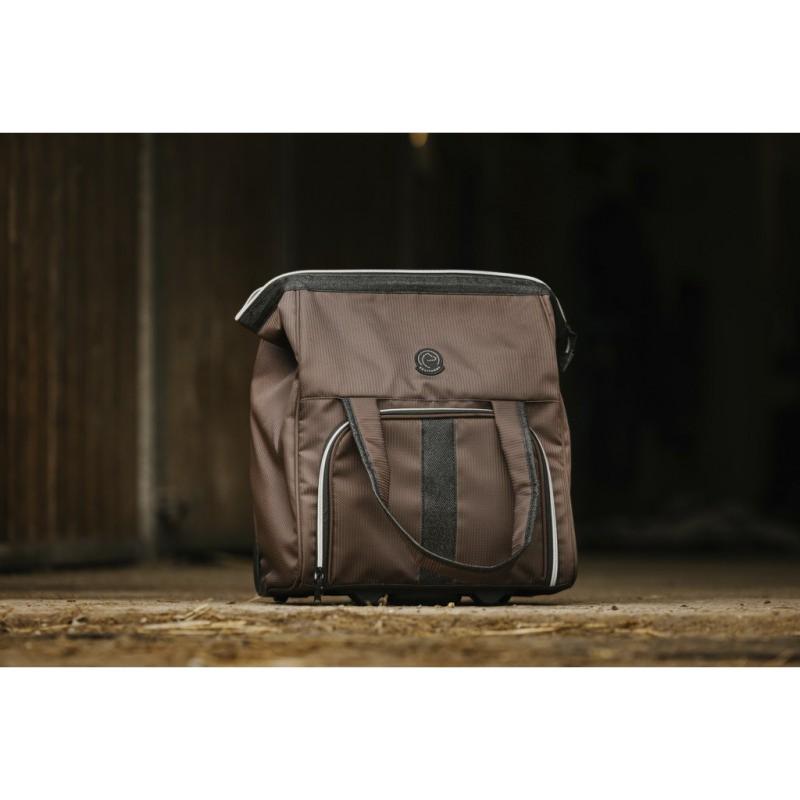 EQUITHEME - Sac de Pansage Trolley à Poignée Télescopique NOIR