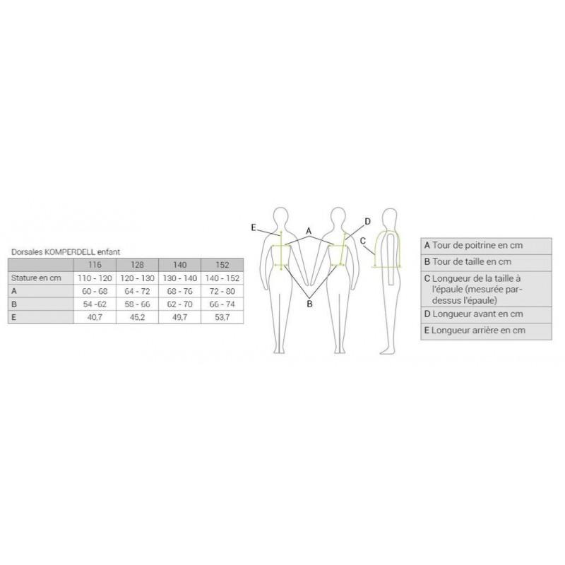 KOMPERDELL - Gilet de Protection Dorsal NIVEAU 1 Junior 116 CM NOIR/VERT