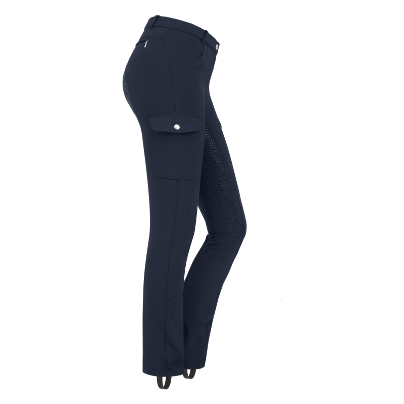 ELT PARIS - Jodhpurs cavalière microfibres fond silicone MICRO CARGO 34 FR FEMME NOIR