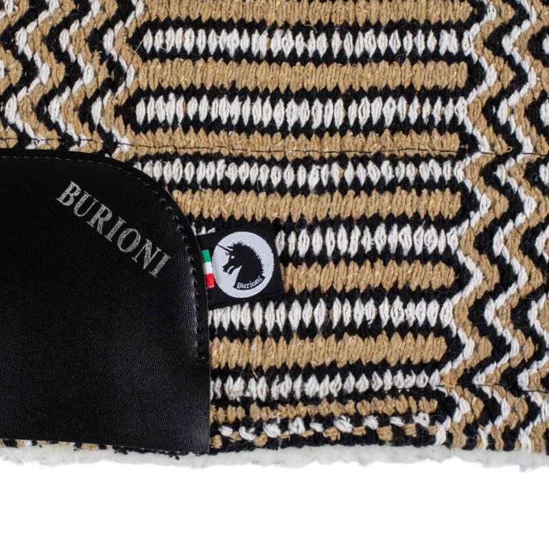 BURIONI - Tapis Western Laine et Mouton AZTEC BLEU ROI