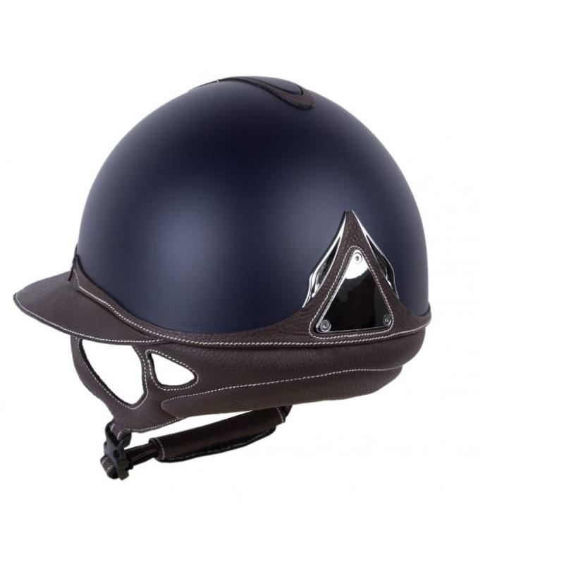 ANTARES - Casque GALAXY Marine Cuir Choco Visière ECLIPSE 54 S MARINE/CHOCO