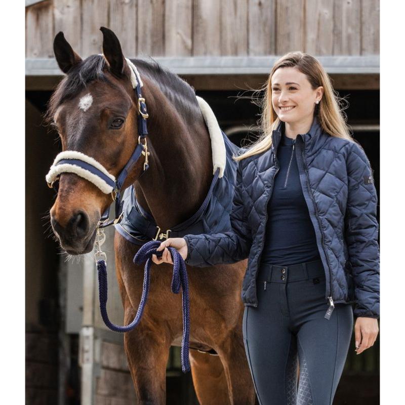 Longe Cuir et Corde Mousqueton doré EXCLUSIVE, WALDHAUSEN NOIR/CUIR